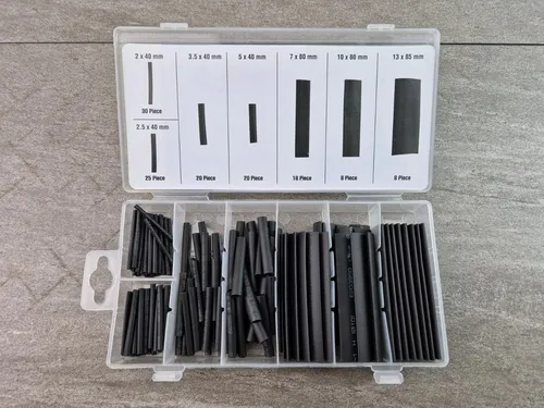 Schrumpfschlauch Sortiment 127 Stück sortiert schwarz Schrumpfschläuche 127 Tlg