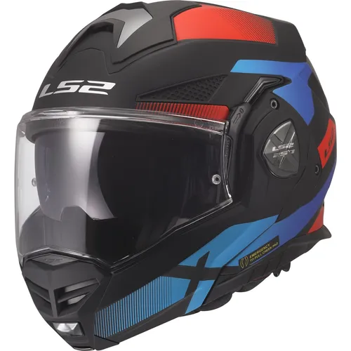 LS2 FF901 Advant X Nova Klapphelm XL - Schwarz-Rot-Blau Matt - Vielseitiger Klapphelm für ATV, Onroad und mehr. Mit optimierter Belüftung, kratzfestem Visier und Antibeschlagschutz – ideal für alle Jahreszeiten.