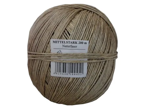 WBV - Westdeutscher Bindegarn-Vertrieb Eselgrimm GmbH & Co. KG Bindfaden Packschnur mittelstark 200m für Pakete bis 15kg Pflanzschnur