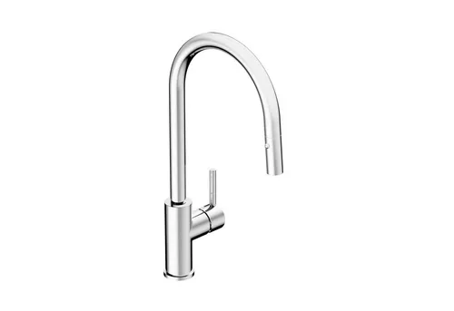 CHRIS BERGEN Spültischmischer - Hohe Design Küchenarmatur für moderne Küchen - Hochwertige Mischbatterie aus verchromtem Messing, ideal für stilvolle Küchen. Robuste Bauweise und elegantes Design für langlebige Nutzung.