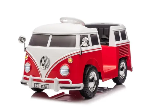 VW Bus T1 Elektro-Kinderauto 12V mit Fernbedienung - Erlebe Fahrspaß im nostalgischen VW T1 Elektro-Kinderauto! Mit 12V, zwei Motoren, Bluetooth und Ledersitz bietet es Komfort und Abenteuer für Kinder bis 30 kg.