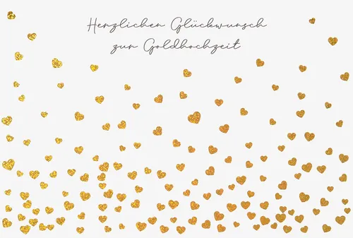 Goldhochzeit - 50. Hochzeitstag - Glückwunschkarte im Format 11,5 x 17 cm mit Br