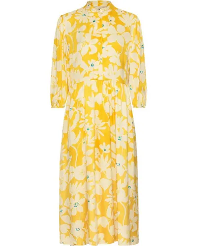 Reitmayer Blumen-Kleid mit Stehkragen Weiß/Gelb 44 in gelb von Reitmayer