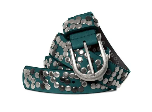 Caspar Nietengürtel GU223 Damen Vintage Gürtel in grün von Caspar