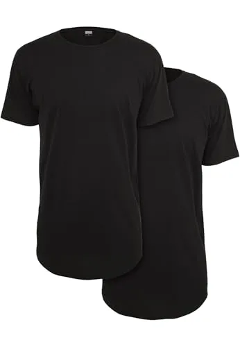 Urban Classics Pre-Pack Shaped Long Tee 2-Pack Männer T-Shirt schwarz XS