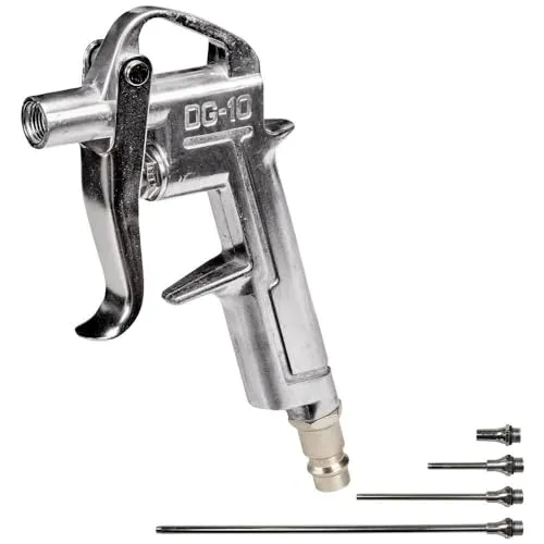 Original Einhell Ausblaspistole mit 4 Düsen (Kompressoren-Zubehör, 5-teiliges Set, für 2-8 bar, inkl. 4 Düsen: 20, 50, 95 und 220 mm)