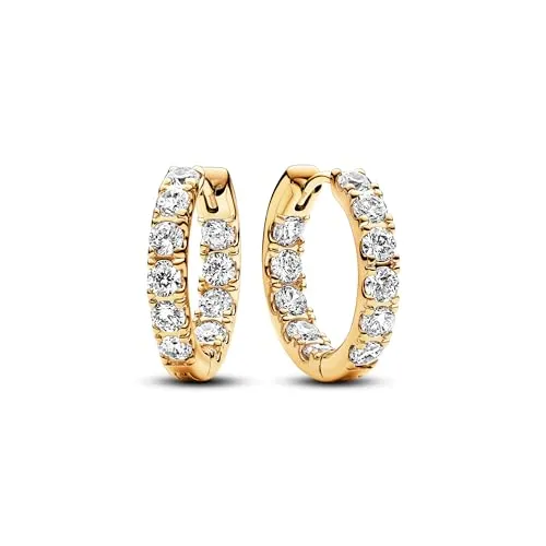 PANDORA Timeless Funkelnde Reihe Ewigkeits-Ohrringe aus Sterling Silber - Elegante Ohrringe aus Sterling Silber mit vergoldeter Metalllegierung und funkelnden Zirkonia, ideal für jeden Anlass und ein Must-Have in deiner Schmucksammlung.
