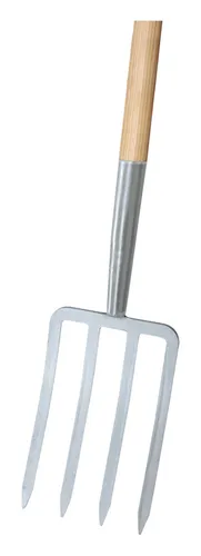 Idealspaten Spatengabel silber 4 Zinken T-Stiel - 67053000 - Hochwertige Spatengabel mit 4 Zinken und robustem T-Stiel, ideal für Gartenarbeiten und besonders langlebig.