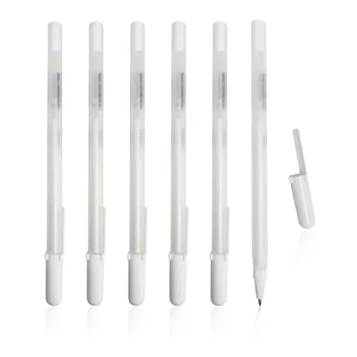 Set mit 6 Gelstiften mit feiner Spitze, 0,8-mm-Spitzen für schwarzes Papier, Skizzieren, Malen, Malbücher für Erwachsene, Illustrationen und Notizen, DIY-Kunsthandwerk und Design-Ölfarbenstifte