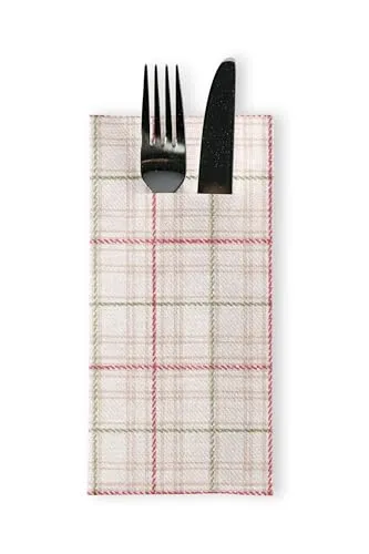 Sovie HORECA Besteckserviette Lene aus Linclass® Airlaid - Stoffähnliche Weihnachtsbesteckserviette in 40x40 cm, mit integriertem Besteckschlitz für stilvolle Präsentation, ideal für Winterfeiern und Advent, 100 Stück für große Veranstaltungen.