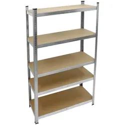 Schwerlastregal 200x100x50 cm - Vielseitiges Lagerregal für Werkstatt - Werkstatteinrichtung mit 5 stabilen MDF Regalböden, je 150 kg Tragkraft. Ideal für Ordnung in Keller oder Lager, einfaches Stecksystem für flexible Montage.