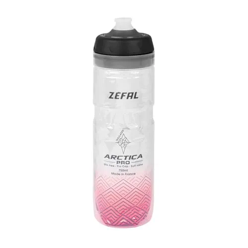 ZEFAL Artica Pro 75 Fahrrad- Trinkflasche, Silber/Rot, 750Ml