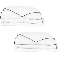 vidaXL Winter-Daunendecke 2 Stk. 140x200 cm - Weiß - Bettdecken für erholsamen Schlaf, aus Mikrofaser mit Entenfedern und Daunen, maschinenwaschbar bis 40°C, ideal für wohlige Wärme im Winter.