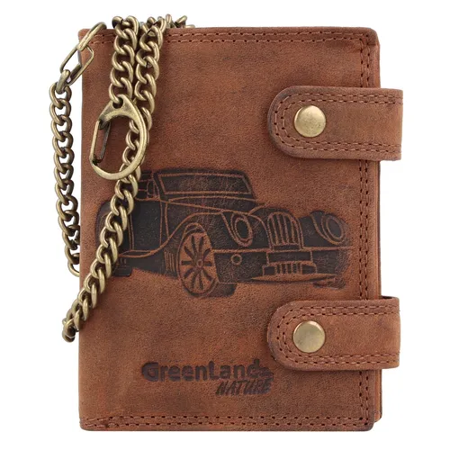 GreenLand Nature Leder Geldbörse Monte RFID Wallet With Chain