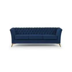 S-STYLE Chesterfield Einzelsofa Wilhelm in Blau in blau von S-STYLE