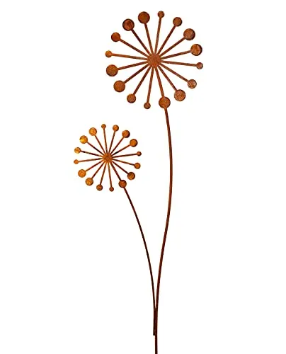 Blümelhuber Pusteblume Gartenstecker Edelrost - Einzigartige Deko für Ihren Garten - Zauberhafte Gartendeko aus rostigem Metall, ideal für jeden Garten. Dieser individuelle Stecker begeistert das ganze Jahr über und ist ein perfektes Geschenk für Gartenliebhaber.