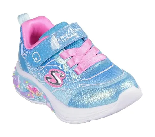 Skechers MY DREAMERS Sneaker - Slip-On-Sneaker im Meerjungfraudesign mit blinkenden Lichtern, atmungsaktivem Innenmaterial und praktischen Klettverschluss für einen bequemen Sitz.