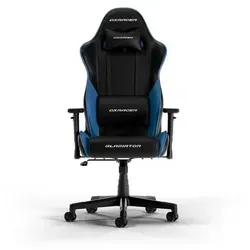 DXRacer GLADIATOR L Schwarz & Blau PVC Leder - Gaming-Zubehör, ergonomischer Stuhl mit verstellbaren 3D-Armlehnen und langlebiger Gasdruckfeder für über 10 Jahre Nutzung.