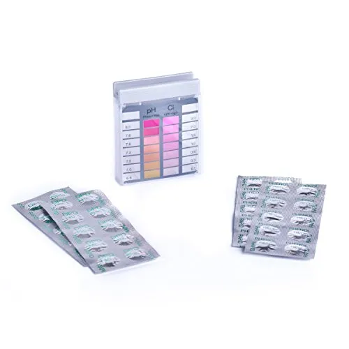 Chlor- und pH-Testgerät mit 20 Tabletten für Schwimmbad und Aquarium
