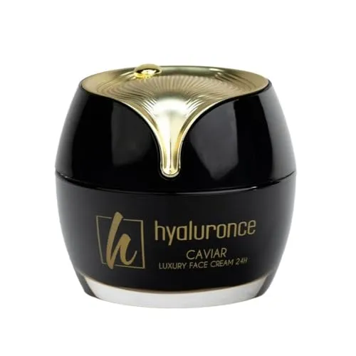 hyaluronce Caviar Luxury Face Cream 24h - Reichhaltige Feuchtigkeitsspendende Gesichtscreme für Trockene, Empfindliche Haut 50ml