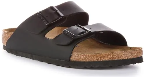 BIRKENSTOCK Arizona - Slipper - Schwarz mit Weichbettung - Größe 36 - Wanderschuhe aus Birko-Flor, bieten optimalen Komfort durch die spezielle Weichbettung und sind ideal für lange Spaziergänge.