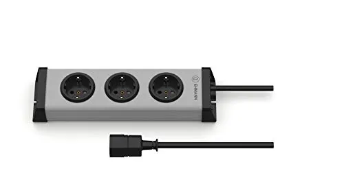 Ehmann Steckdosenleiste 3-fach mit 1,5m Kabel - Steckdosen & Zubehör – Sicherer Gebrauch dank integriertem Geräteschutzschalter und 90°-Anordnung der Steckdosen für mehr Platz zwischen den Anschlüssen.