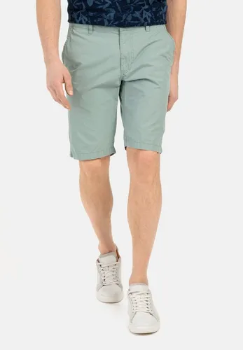camel active Herren Chino Shorts Regular Fit Blau-Grün - Herren-Shorts aus 100% Baumwolle mit Logostickerei, ideal für lässige Sommerlooks. Bequem im Regular Fit und mit praktischen seitlichen Eingriffstaschen.