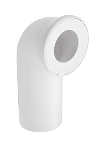 Sanitop-Wingenroth WC-Anschlussrohr | Für Stand-WCs | Bodenablauf | 90 Grad Winkel | Kunststoff | Weiß | 21642 5