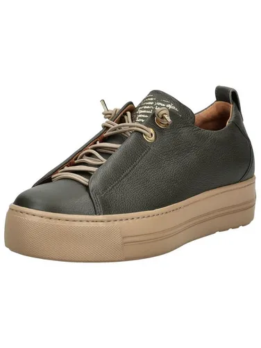 Paul Green Sneaker Glattleder in Oliv, Größe 38 EU - Sneaker aus hochwertigem Glattleder mit bequemem Plateauabsatz, ideal für stilvolle Freizeitlooks.