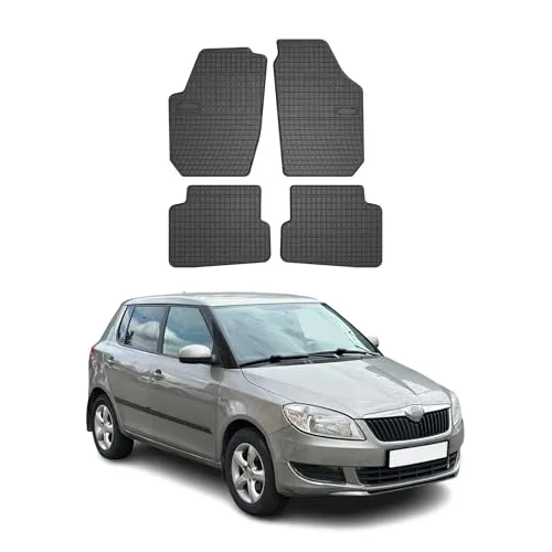 OMAC Auto-Fußmatten für Skoda Fabia 2006-2014 - 4 tlg. Gummimatten - Hochwertige Allwetter-Autofussmatten für Skoda Fabia 2006-2014, rutschfest, wasserfest und geruchlos. Ideal für perfekten Schutz und einfache Reinigung.