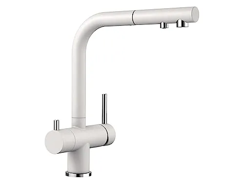 BLANCO FONTAS-S II Filter | Hochwertige Küchenarmatur in silgranitweiß - 3-in-1 Küchenarmatur für Kalt-, Warm- und gefiltertes Wasser. Hygienische getrennte Wasserführung und platzsparendes Design - keine zusätzliche Bohrung nötig.