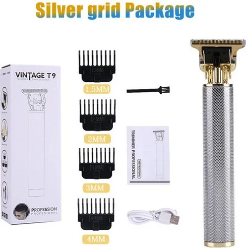 Professionelle Männer Haarschneider Haarschneider Elektrischer Haarschneider Akku Wiederaufladbarer Rasierer Trimmer für Männer Friseur Haarschneidemaschine Silber