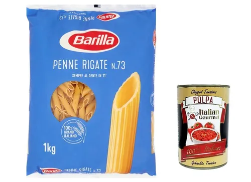 3x Pasta Barilla Penne rigate Nr. 73, Nudeln 1 kg+Italian Gourmet Polpa 400g
