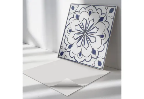 Tulup Wandtattoo Fliesenfolie Florales Keramikmuster Kachel Aufkleber (20 St)