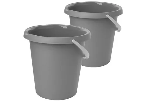 Centi Putzeimer Stabile Haushaltseimer mit Griff hellgrau 2er-Set, (2er-Set)