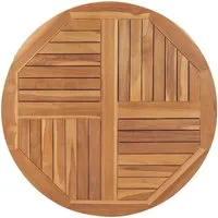 vidaXL Teak Massiv Tischplatte 90cm Rund - Gastrotischplatte aus hochwertigem, massivem Teakholz, ideal zur Auffrischung von Esstischen in Gastronomie und Zuhause. Witterungsbeständig und langlebig für eine rustikale Note.