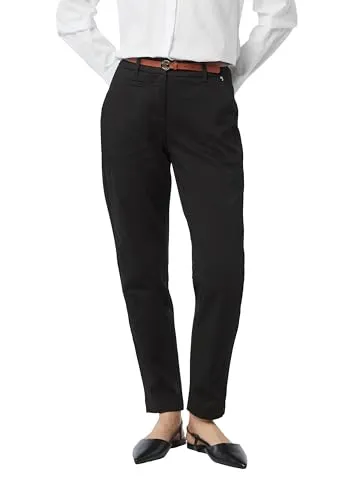 Comma Chinohose mit Gürtel und Stretch schwarz 36 von comma,