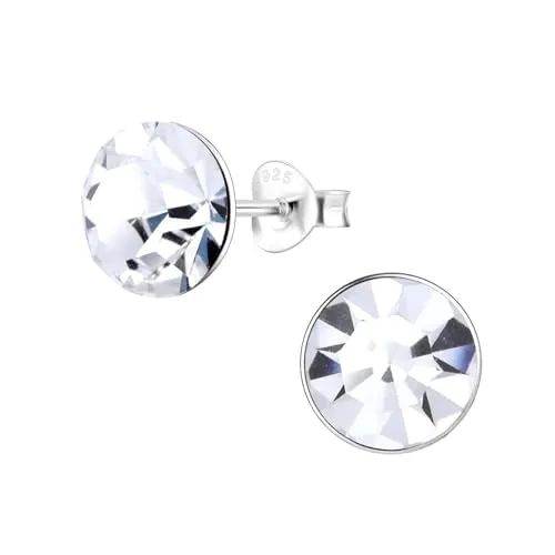 Monkimau - Kristall Ohrringe, Ohrstecker, Ohrschmuck - aus 925 Sterling Silber - hypoallergen & nickelfrei - für Damen und Mädchen - handgefertigt, hypoallergen und kleine Geschenkidee