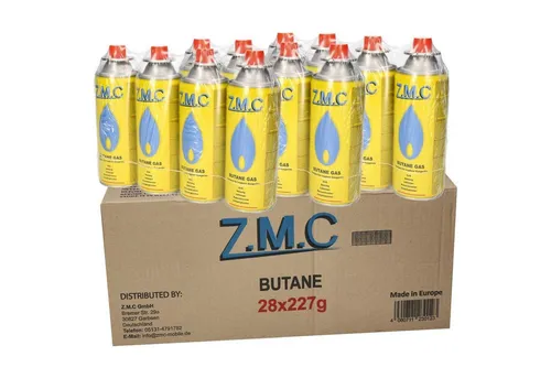 ZMC Gaskartusche Butan Gas Kartusche 227g Butangas Bajonett-Anschluss Gaskartusche, Zubehör für Gaskocher Campingkocher Brenner Gasheizung Gasbrenner, 28 St., MSF-1a Gaskartuschen Campinggas Bunsenbrenner Campingkocher