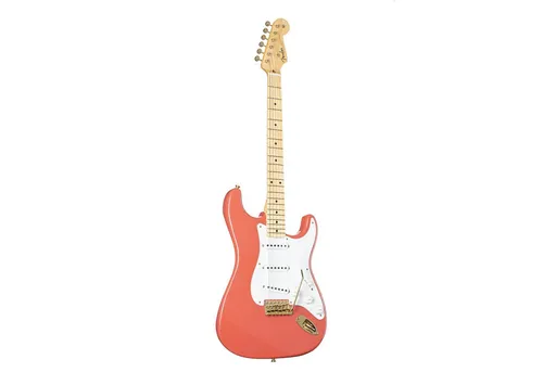 Fender E-Gitarre, E-Gitarren, Premium-Instrumente, 1955 Stratocaster DLX Closet Classic Faded Aged Fiesta Red - Custom