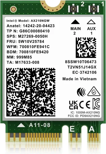 Intel AX210NGW Wi-Fi 6E M.2 Netzwerkadapter 5400 Mbit