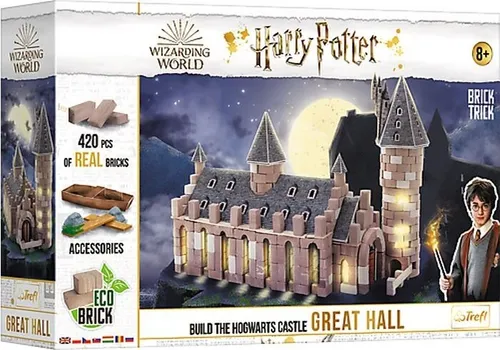 Trefl Brick Trick Harry Potter Große Halle (420 Teile) - Bauspielzeugset für kreative Fans, fördert die Fantasie und das Geschicklichkeitsspiel