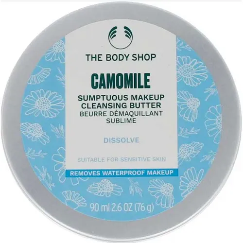 The Body Shop Camomile Cleansing Balm (90 ml) - Sanfter Make-up-Entferner-Balsam, entfernt in nur 30 Sekunden alle Unreinheiten und ist ideal für empfindliche Haut. Vegan und mit Kamillenöl angereichert, pflegt er die Haut während der Reinigung.