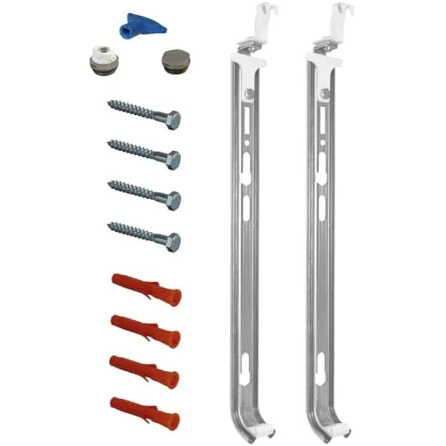 Jabema 2x Heizkörperbefestigung 300 mm und 1x 1/2 Zoll Stopfenset, Schnellmontagekonsole Wandkonsole Heizkörperkonsole, Heizkörper Halterung Befestigung Aufhängung Konsole
