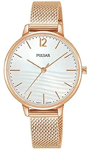 Pulsar Quarz PH8486X1 Damenarmbanduhr - Elegante Damenarmbanduhr aus Edelstahl, 32mm Durchmesser, mit robustem Hardlex-Glas und analoger Anzeige – perfekt für stilbewusste Frauen.