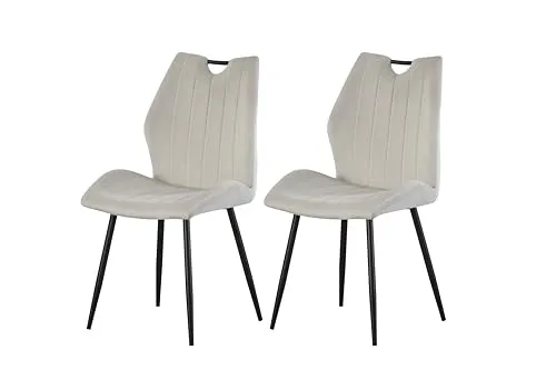 Mid.you Stuhl-Set Christin in Creme – Hochwertige Esszimmerstühle - Elegantes Stuhl-Set Christin in Creme, aus hochwertigem Textil, Größe 52x75x58 cm. Ideal für Ihr Esszimmer, mit geprüfter Qualität und umweltfreundlicher Herkunft.