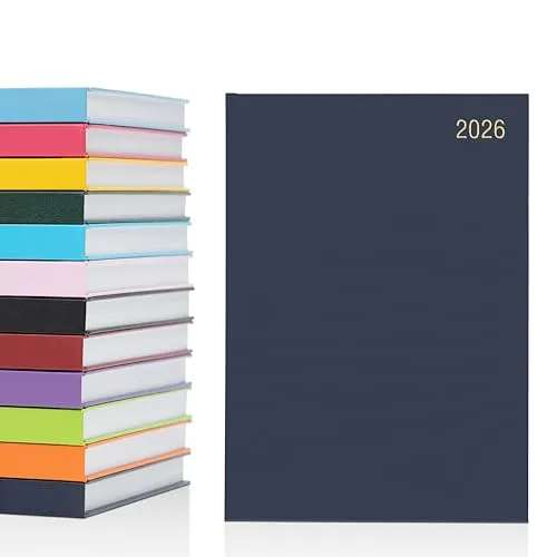 evelay Terminplaner 2026, A5, Wochenansicht, Hardcover, Planer, Organizer, Tagebuch, Notizbuch für Schule, Zuhause, Büro, persönlichen Gebrauch (A5, Marineblau)