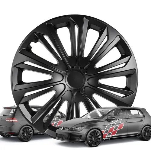 WALSER Premium Radkappen Racer, 4er Set - Radkappen 14 Zoll, Made in Europe - Sportlich frischer Look und ausgezeichnet mit Sehr Gut*. Robustes ABS-Material schützt Ihre Felgen vor Schmutz und Abnutzung.