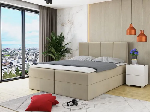 MIRJAN24 Boxspringbett Rebos 180x200 cm - Boxspringbett mit zwei Bettkästen und Topper für optimalen Schlafkomfort. Ideal für Paare, die Wert auf Stauraum und Bequemlichkeit legen.