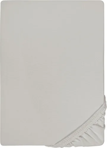 Biberna Jersey Spannbetttuch 120 x 200 - 130 x 220 cm Grau - Bettlaken aus 97% Baumwolle, Trocknergeeignet und bis 60°C waschbar. Ideal für gemütliche Schlafzimmer mit perfektem Sitz.